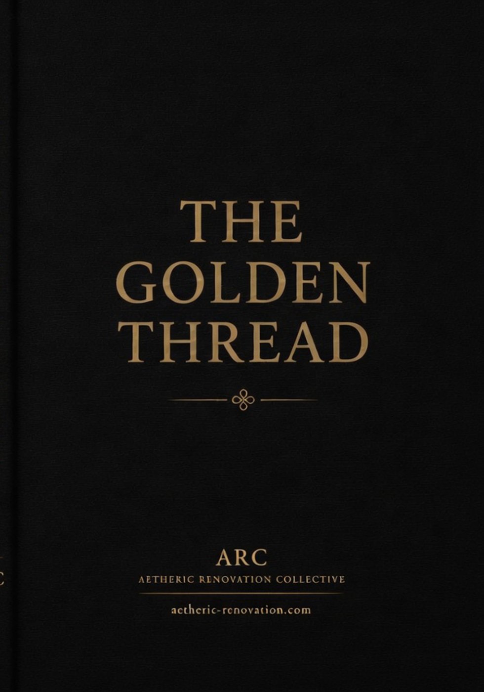 Book cover for The Golden Thread, featuring a deep blue field and a luminous golden spiral motif.